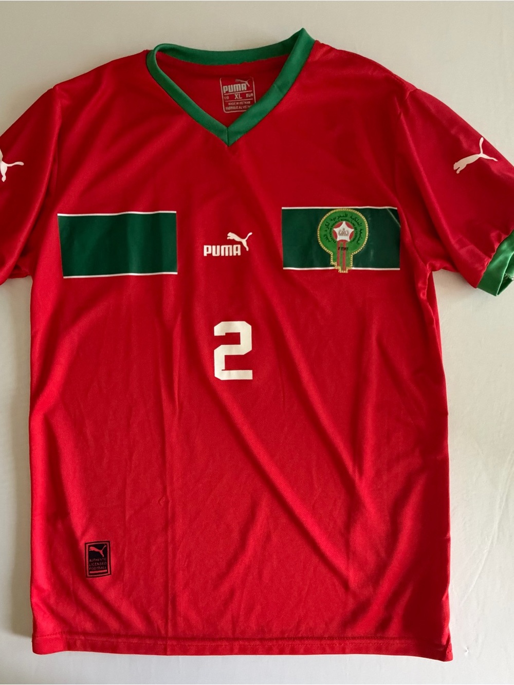 Morocco National Soccer Team World Cup Puma Achraf Hakimi #2 X Large Jersey